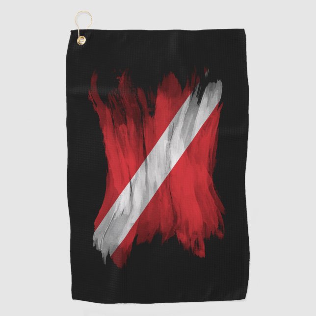 Serviette De Golf Diver Down flag brush stroke, Diver flag (Devant)