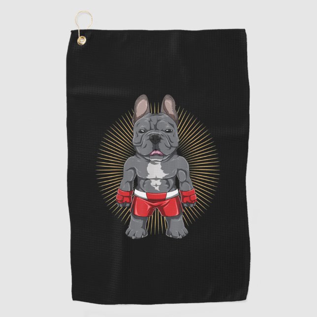 Serviette De Golf Dog Lover | Brave French Bulldog (Devant)