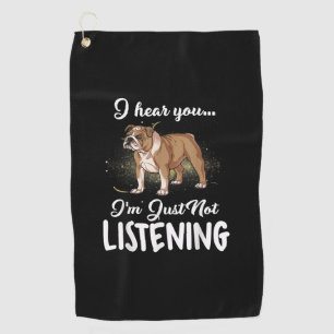 Serviette De Golf Don de chien English Bulldog Je Vous Entends Ne Pa