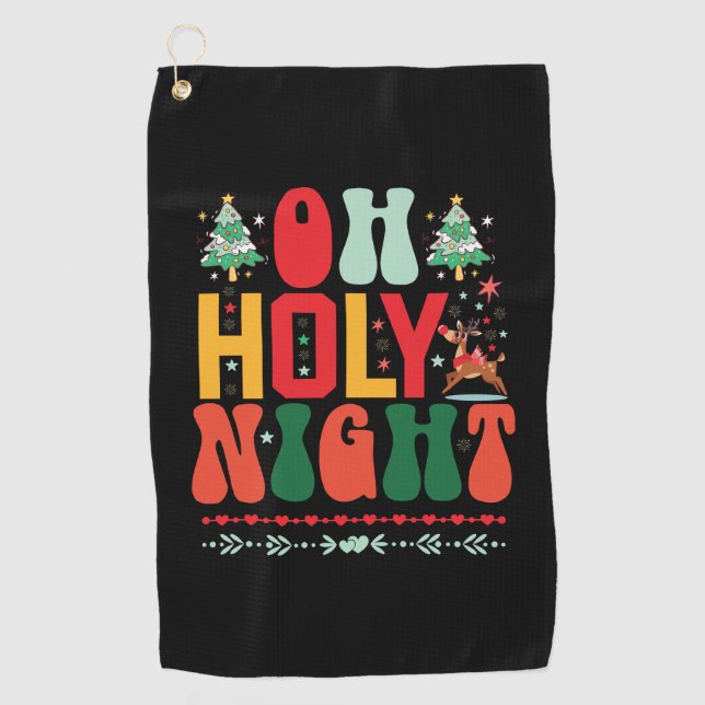 Serviette De Golf Don de Noël Oh Soirée Sainte (Devant)