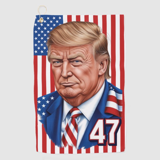 Serviette De Golf Donald Trump 2024 Président 47 Lauréat - USA (Devant)