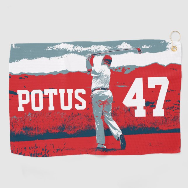 Serviette De Golf Donald Trump Golfing POTUS (Horizontal)