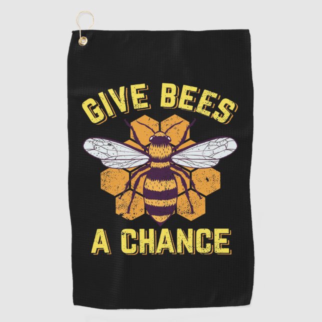 Serviette De Golf Donner Une Chance Aux Abeilles (Devant)