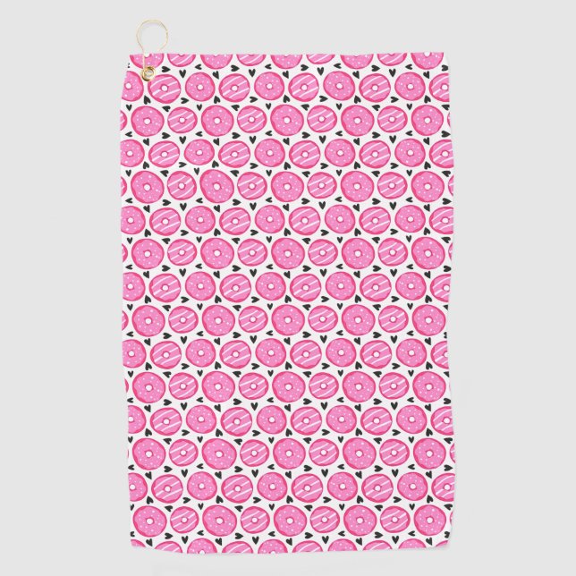 Serviette De Golf Donuts Glacés Amoureux de Nourriture Desserts (Devant)
