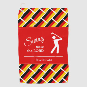 Serviette De Golf Douce ALLEMAGNE Christian Swing Unto The Lord
