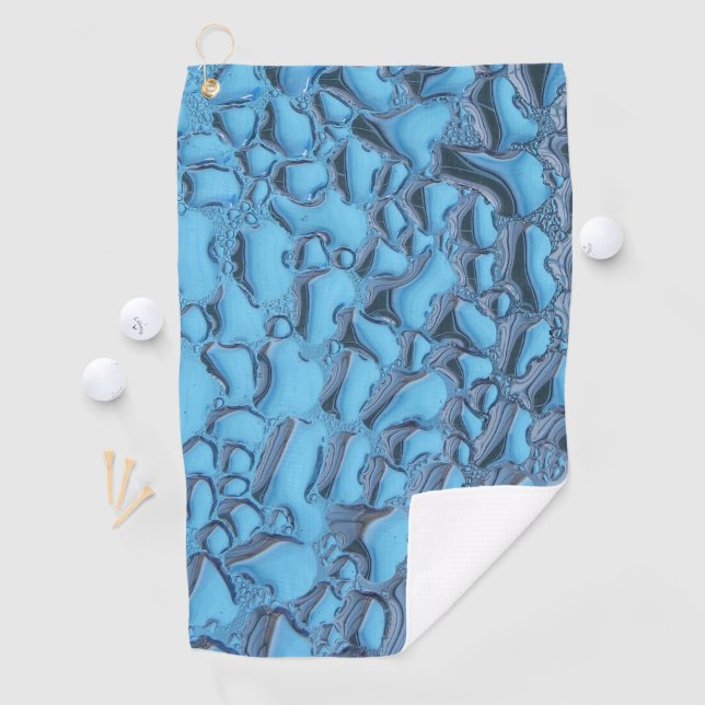 Serviette De Golf Doux gouttes de pluie sur verre bleu (En situation)