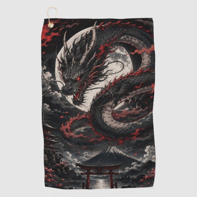 Serviette De Golf Dragon de la Lune de Sang (Devant)