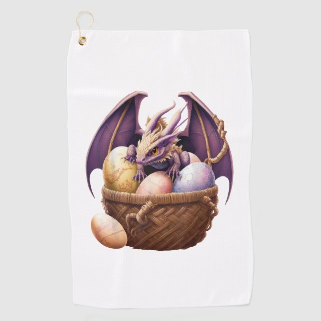 Serviette De Golf Dragon Girl Lover Collecting Easter Eggs - Kids Cu (Devant)