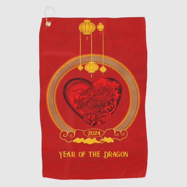 Serviette De Golf Dragon Heart, Année du Dragon (Devant)