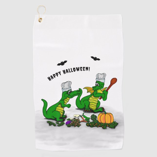 Serviette De Golf Dragons - Joyeux Halloween ! Aujourd'hui je vais c (Devant)