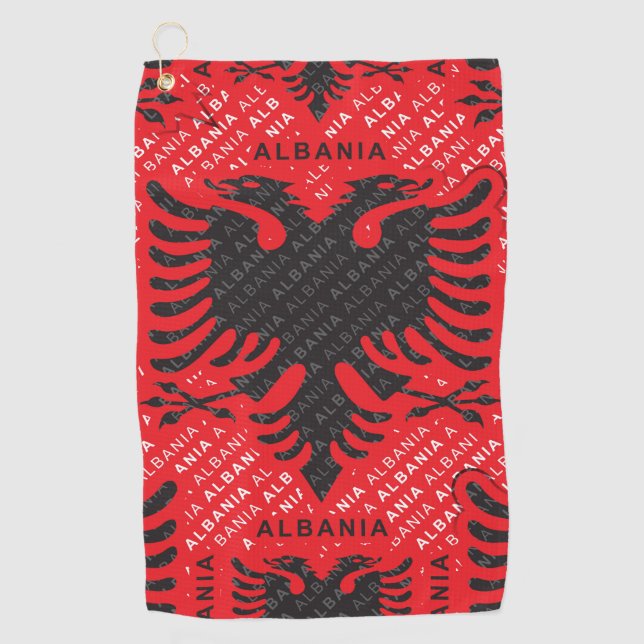 Serviette De Golf Drapeau albanais motif 2 (Devant)