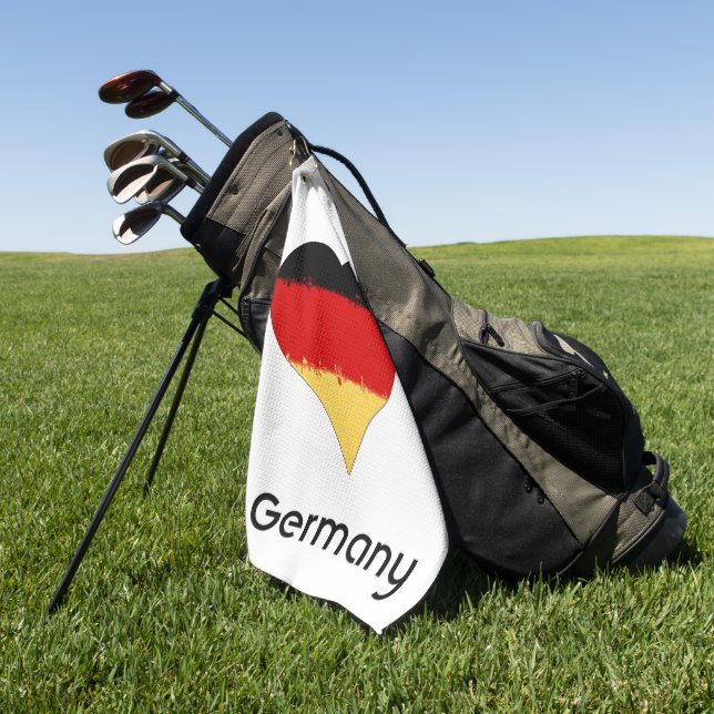 Serviette De Golf Drapeau allemand I Heart Allemagne (Vert)
