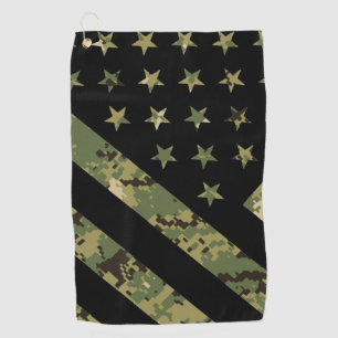 Serviette De Golf Drapeau américain du Camouflage numérique milita