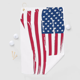 Serviette De Golf Drapeau américain en lambeaux