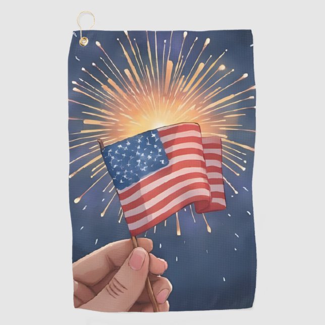 Serviette De Golf Drapeau Américain Patriotique (Devant)