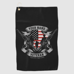 Serviette De Golf Drapeau américain personnalisé pour vétéran améric