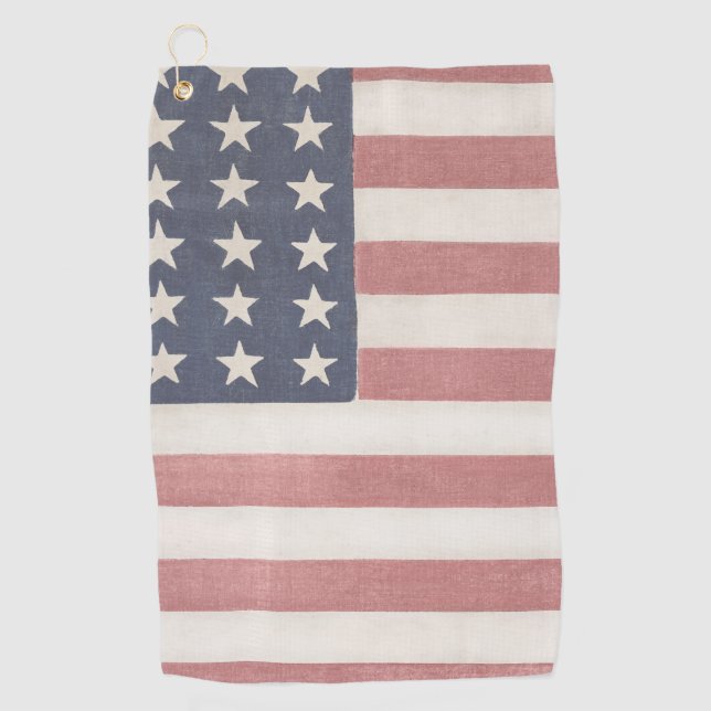 Serviette De Golf Drapeau américain rustique Americana (Devant)