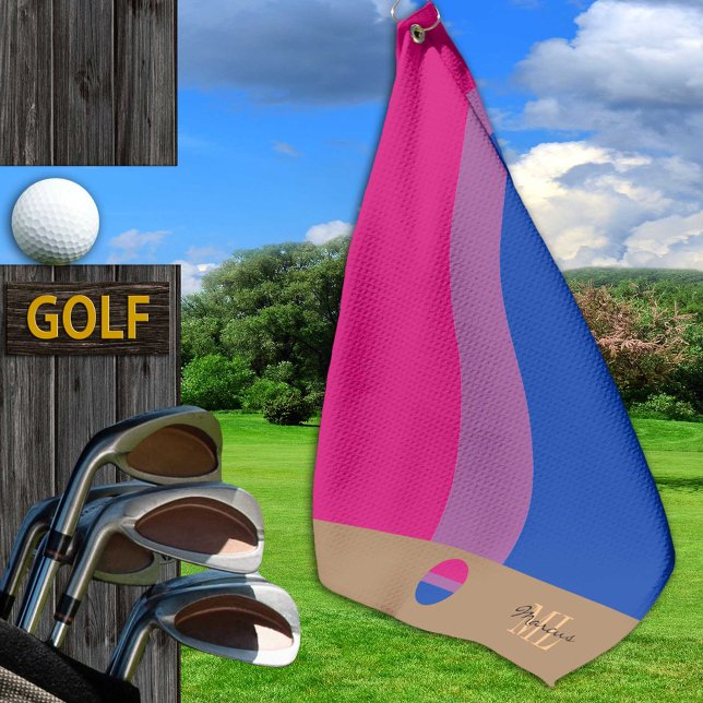 Serviette De Golf Drapeau bisexuel & Fierté golf monogrammed / LGBT  (Créateur téléchargé)