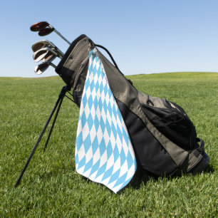 Serviette De Golf Drapeau bleu et blanc Bavière Rhombus Motif