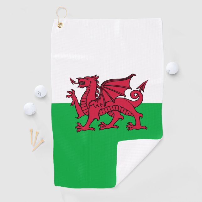 Serviette De Golf Drapeau celtique du dragon rouge du pays de Galles (En situation)