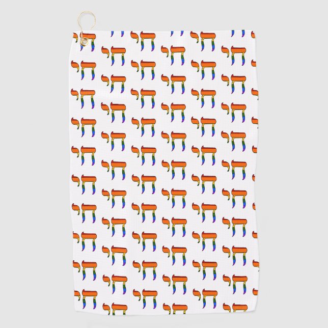 Serviette De Golf Drapeau Chai de la fierté arc-en-ciel  (Devant)