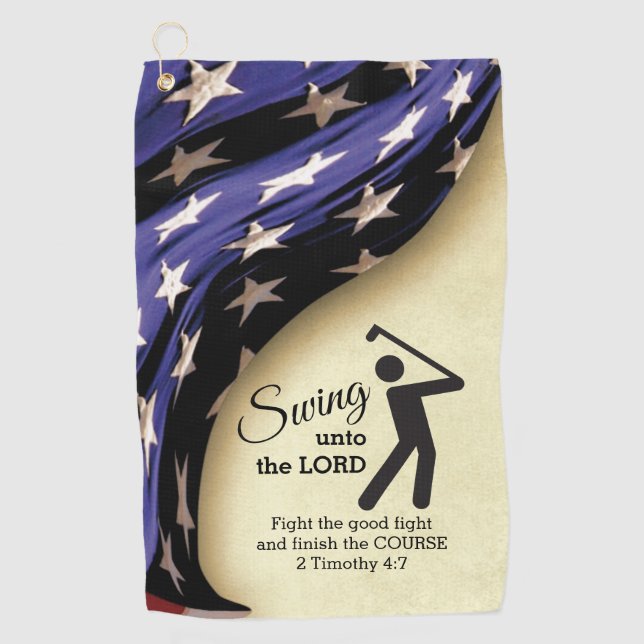 Serviette De Golf Drapeau chrétien patriotique américain (Devant)