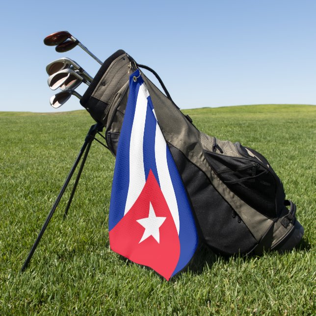 Serviette De Golf Drapeau Cuba (Vert)