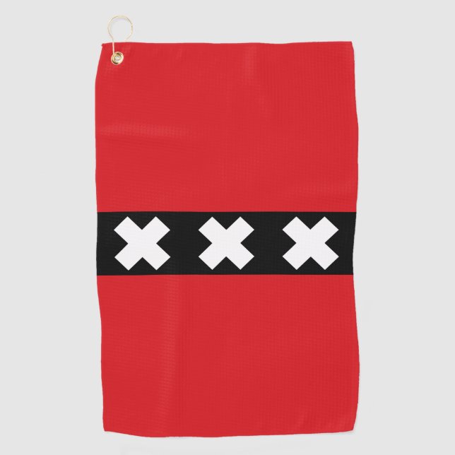 Serviette De Golf Drapeau d'Amsterdam, Pays-Bas (Devant)