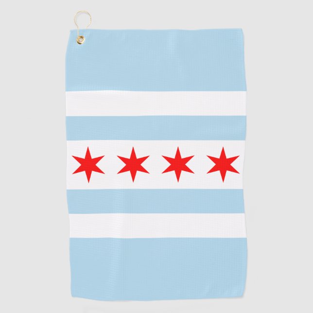 Serviette De Golf Drapeau de Chicago, Illinois (Devant)