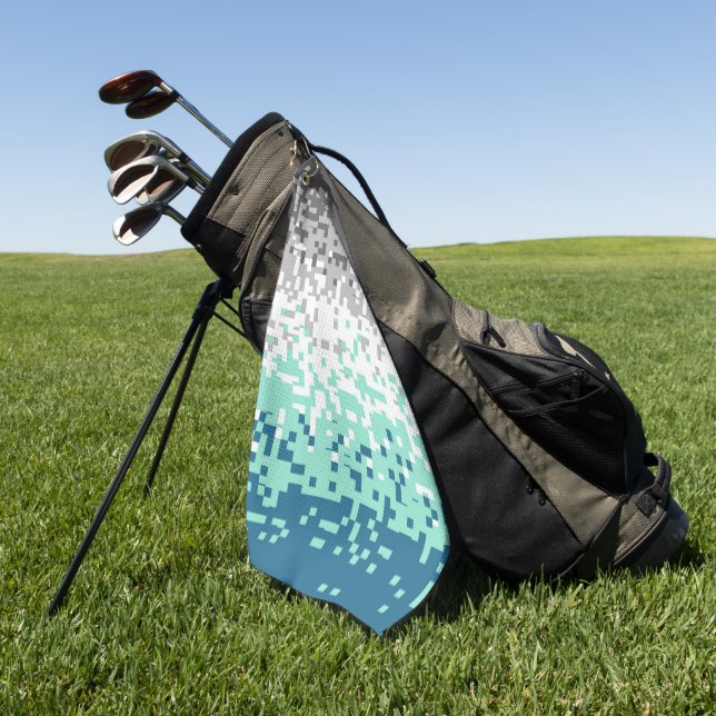 Serviette De Golf Drapeau de fierté abstrait pixelisé tripant Frayro (Vert)