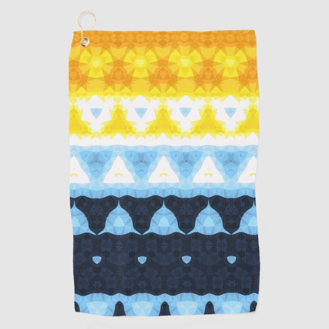 Serviette De Golf Drapeau de fierté Boho Groovy Géométrique Abstrait (Devant)