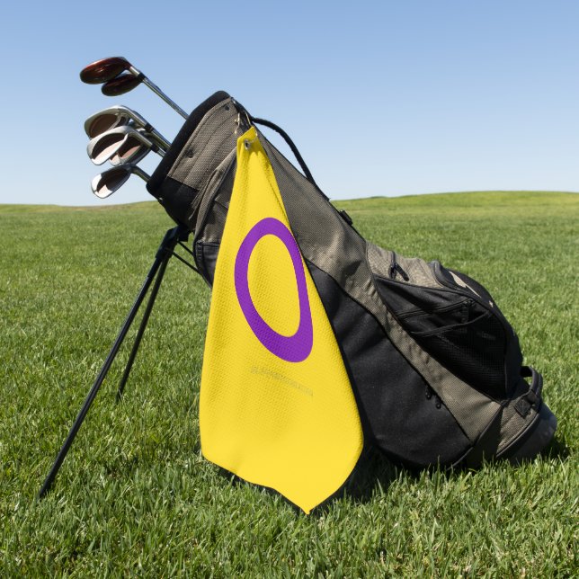 Serviette De Golf Drapeau de fierté intersexe de SlipperyJoe's fond  (Vert)