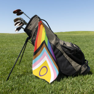Serviette De Golf Drapeau de fierté intersexe de SlipperyJoe's fond