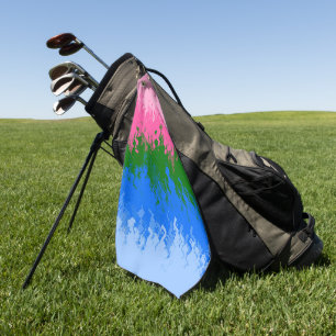 Serviette De Golf Drapeau de fierté omniromantique abstrait ondulé t