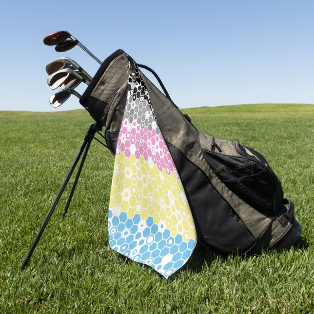 Serviette De Golf Drapeau de fierté polygender abstrait géométrique  (Vert)
