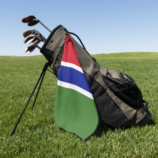 Serviette De Golf Drapeau de Gambie (Vert)