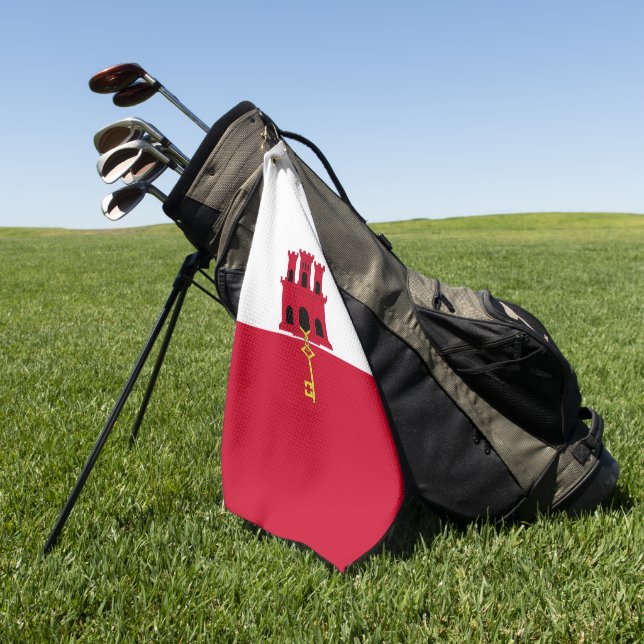 Serviette De Golf Drapeau de Gibraltar (Vert)