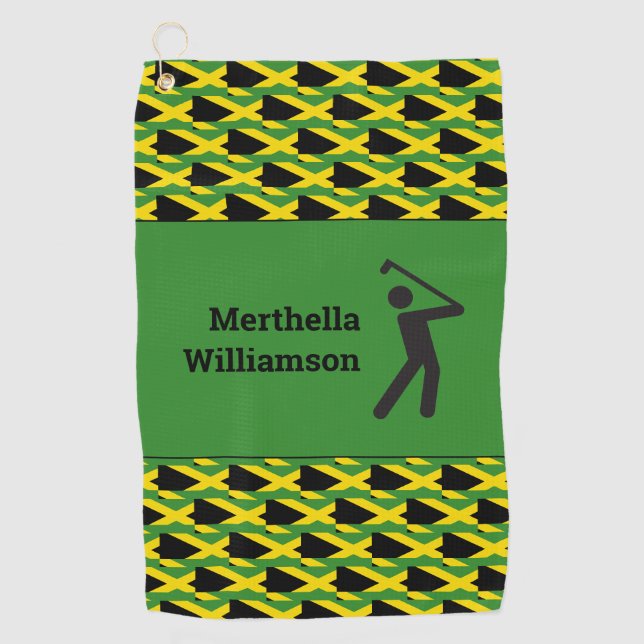 Serviette De Golf Drapeau de Jamaïque personnalisé (Devant)
