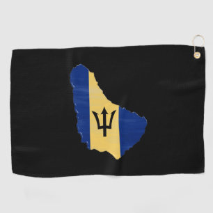 Serviette De Golf Drapeau de la Barbade et carte