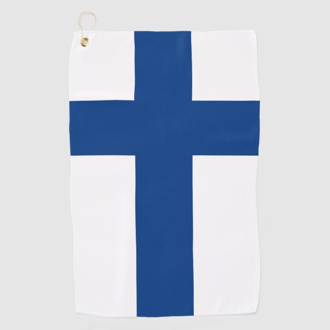 Serviette De Golf Drapeau de la Finlande (Devant)