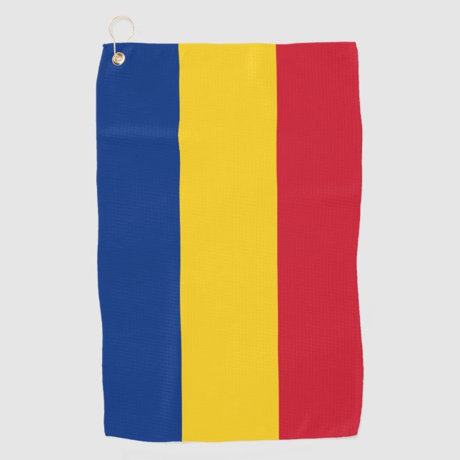 Serviette De Golf Drapeau de la Roumanie (Devant)