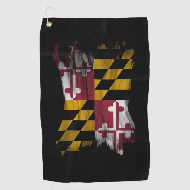 Serviette De Golf Drapeau de l'état du Maryland bracelet, drapeau du (Devant)