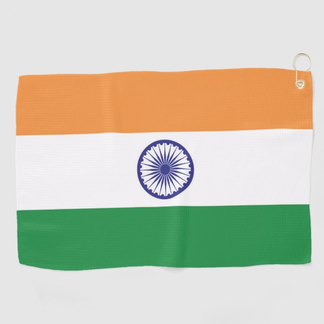 Serviette De Golf Drapeau de l'Inde (Horizontal)