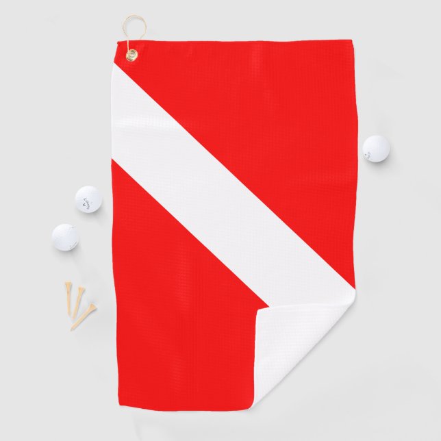 Serviette De Golf Drapeau de plongée Plongeur en apnée Plongeur en b (En situation)