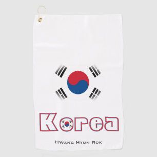 Serviette De Golf Drapeau de Séoul Corée Abstraite
