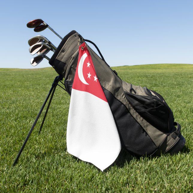 Serviette De Golf Drapeau de Singapour (Vert)