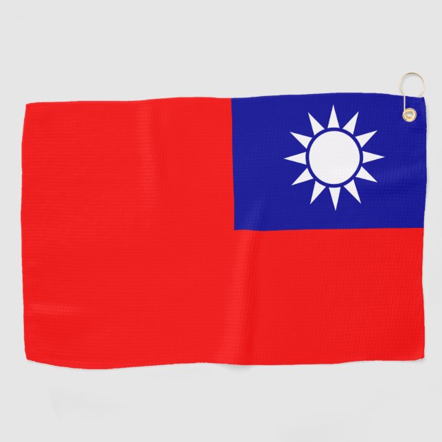 Serviette De Golf Drapeau de Taïwan : République de Chine, Taipei ch (Horizontal)