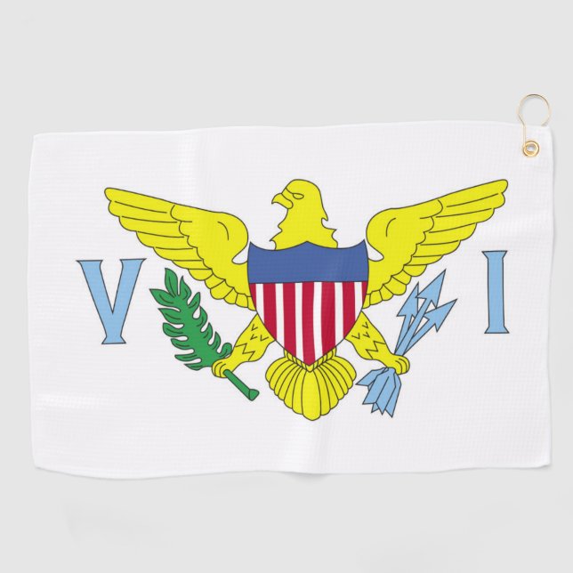 Serviette De Golf Drapeau des îles Vierges américaines (Horizontal)