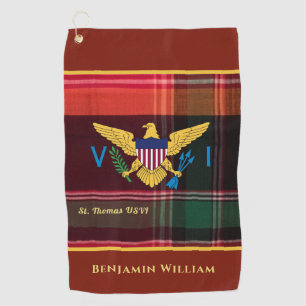 Serviette De Golf Drapeau des îles Vierges américaines St Thomas Mad