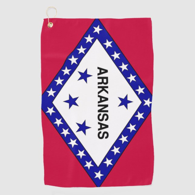 Serviette De Golf Drapeau d'Etat de l'Arkansas Golf Towel (Devant)